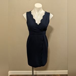 J crew navy scallop dress